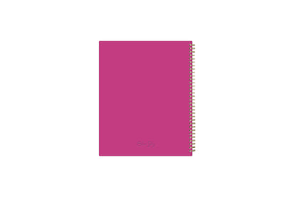 2023-2024 weekly monthly academic school planner featuring twin wire-o binding and a hot pink back cover in 8.5x11 planner size
