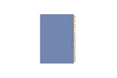 2023-2024 academic school weekly and monthly notes planner from Day Designer for blue Sky featuring a light blue backcover and gold twin-wire O binding