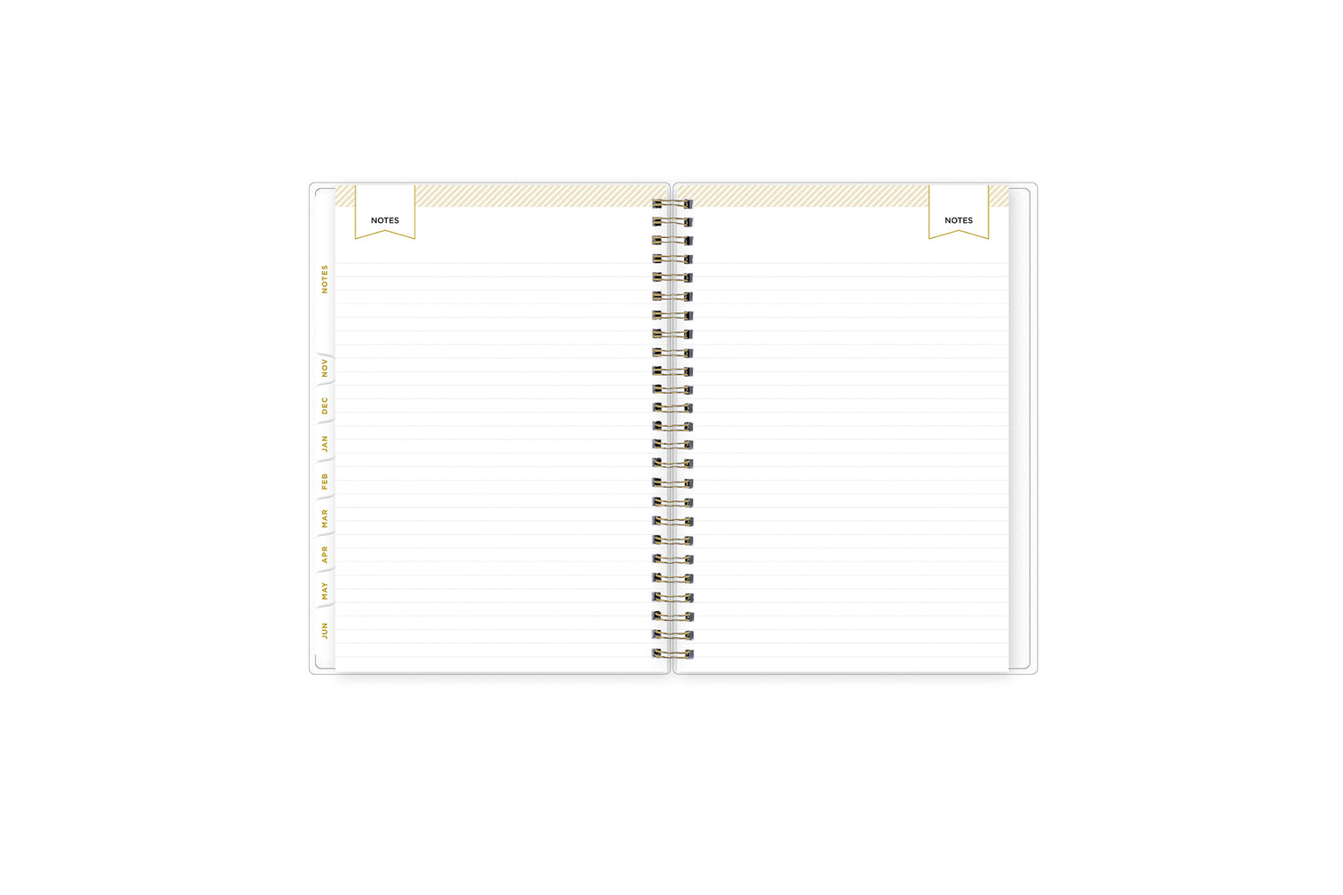 Lined notes pages on the 2023-2024 weekly monthly planner for July to June