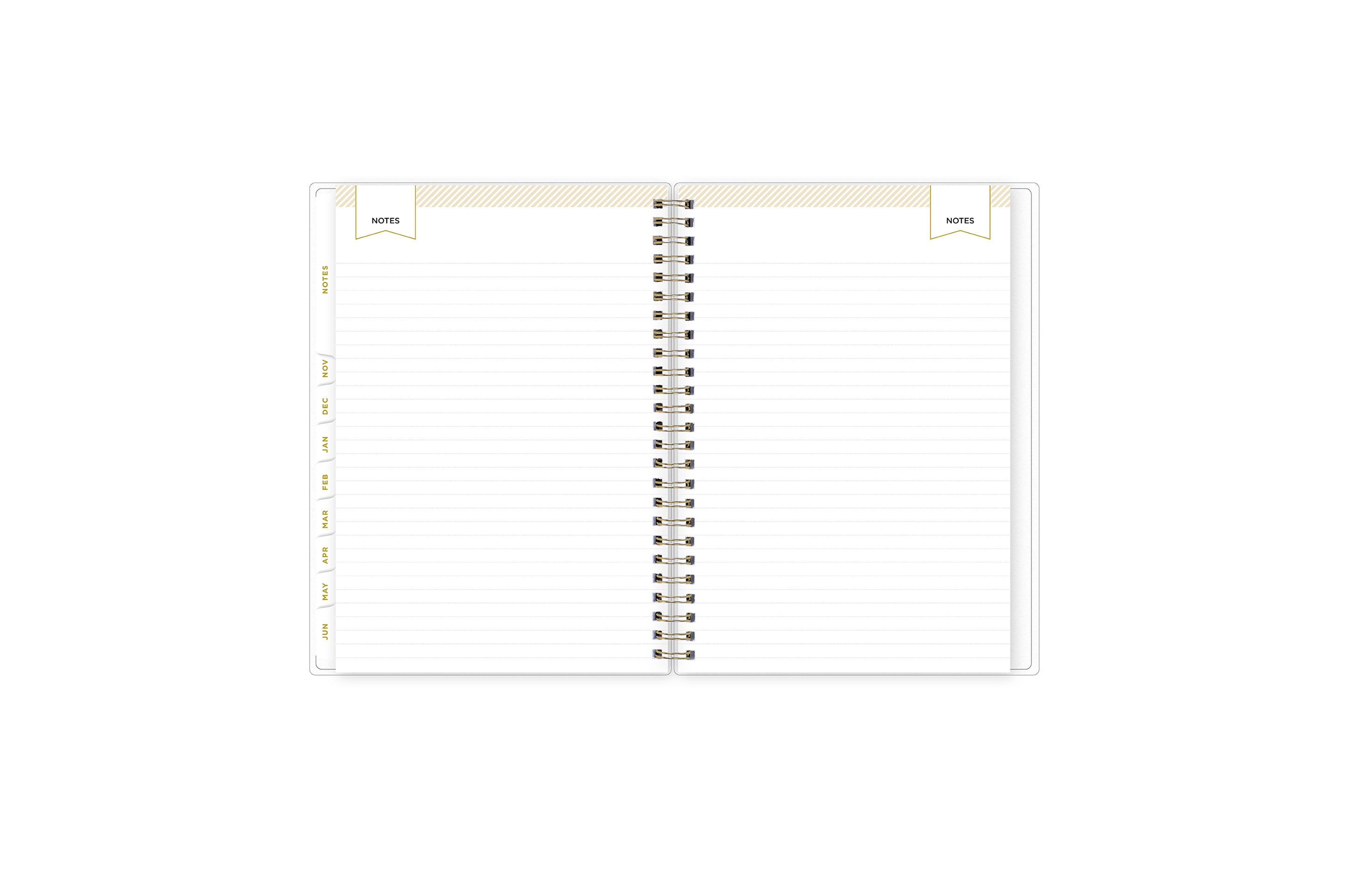 Lined notes pages on the 2023-2024 weekly monthly planner for July to June