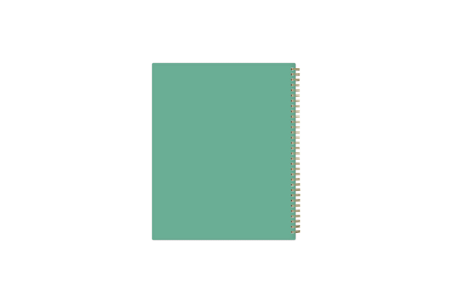 2023-2024 weekly monthly academic school planner featuring twin wire-o binding and a mint back cover in 8.5x11 planner size