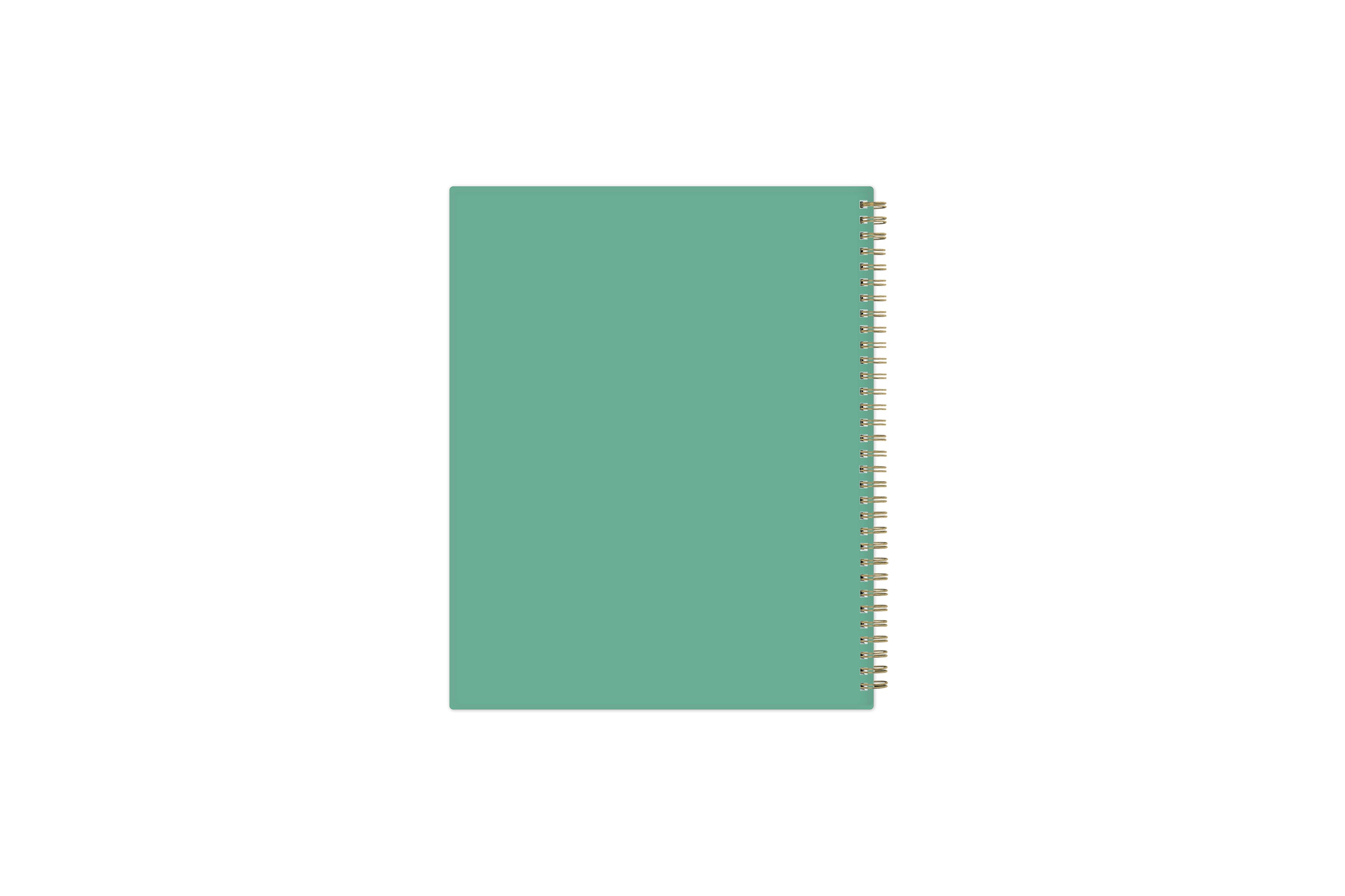 2023-2024 weekly monthly academic school planner featuring twin wire-o binding and a mint back cover in 8.5x11 planner size