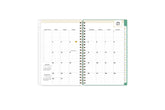 2023-2024 academic weekly monthly planner featuring a monthly spread grid lined notes, to-do list, goals, mint tabs, and reference calendars in 5x8 planner size