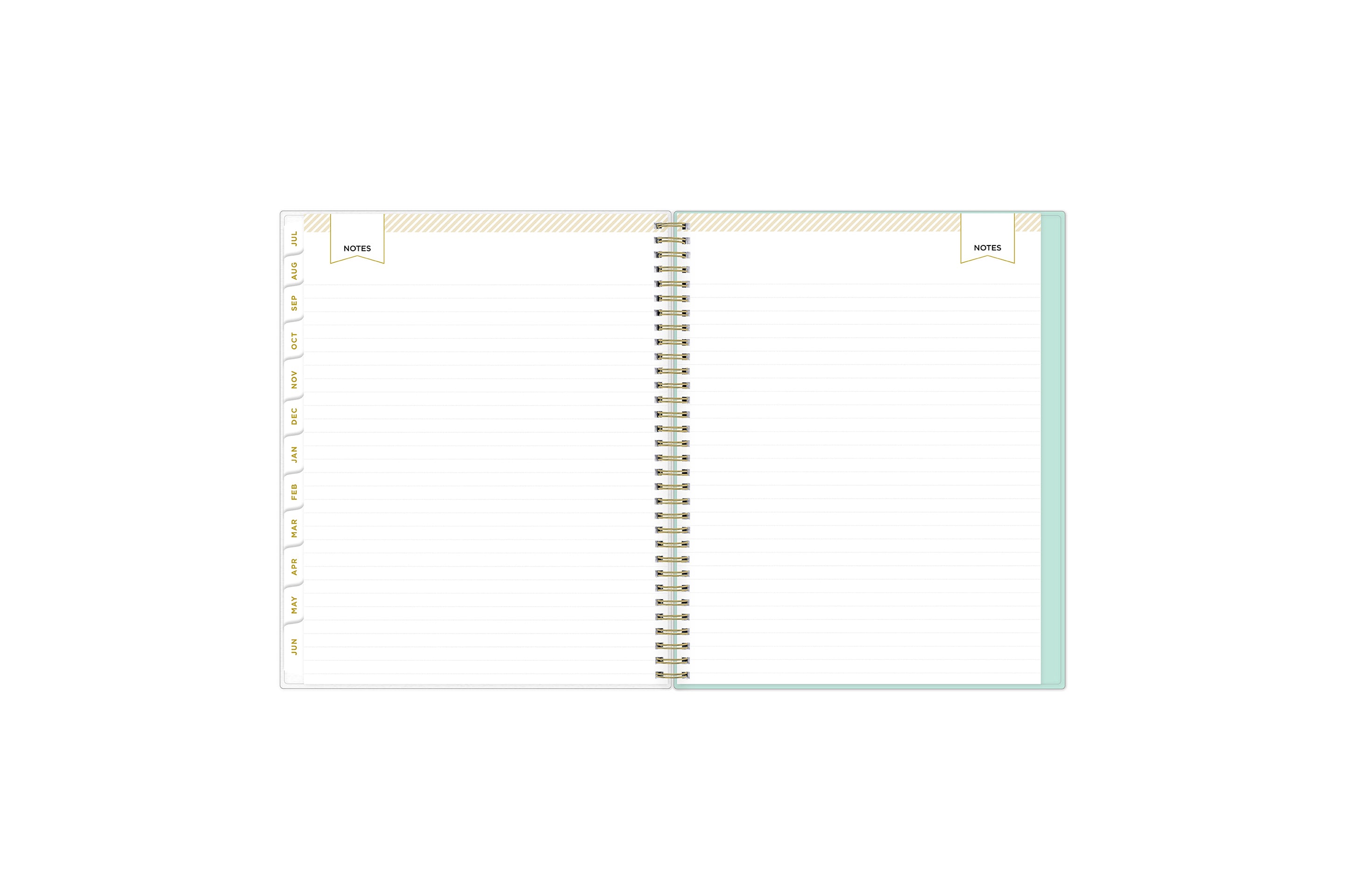 Lined notes pages on the 2023-2024 weekly monthly planner for July to June