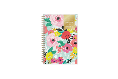 July 2023 - June 2024 weekly monthly  planner and organizer by Day Designer featuring a fun, floral front cover in 5x8 size