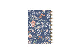 in partnership with one tree planted, the 2024 weekly monthly planner features a cute floral pattern and navy background cover.