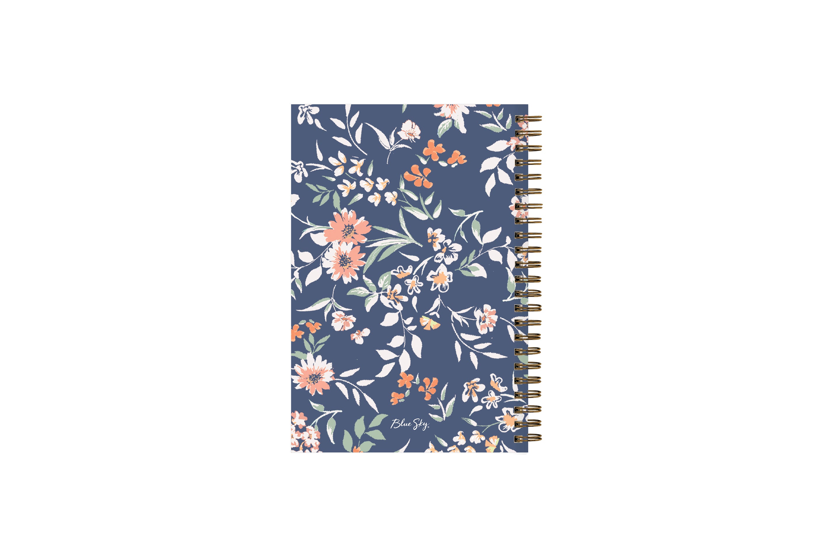 in partnership with one tree planted, the 2024 weekly monthly planner features a cute floral pattern and navy background cover.