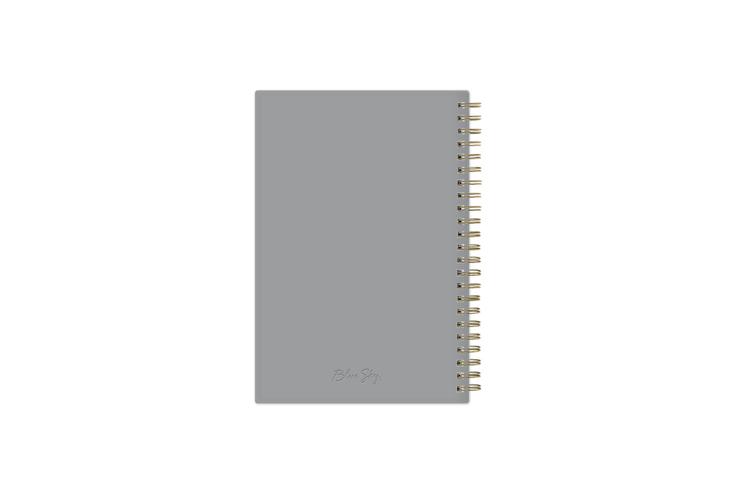 January 2024 to December 2024 weekly planner featuring a solid flexible grey back cover, silver twin wire-o, and a compact 5x8 size planner