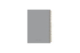 January 2024 to December 2024 weekly planner featuring a solid flexible grey back cover, silver twin wire-o, and a compact 5x8 size planner