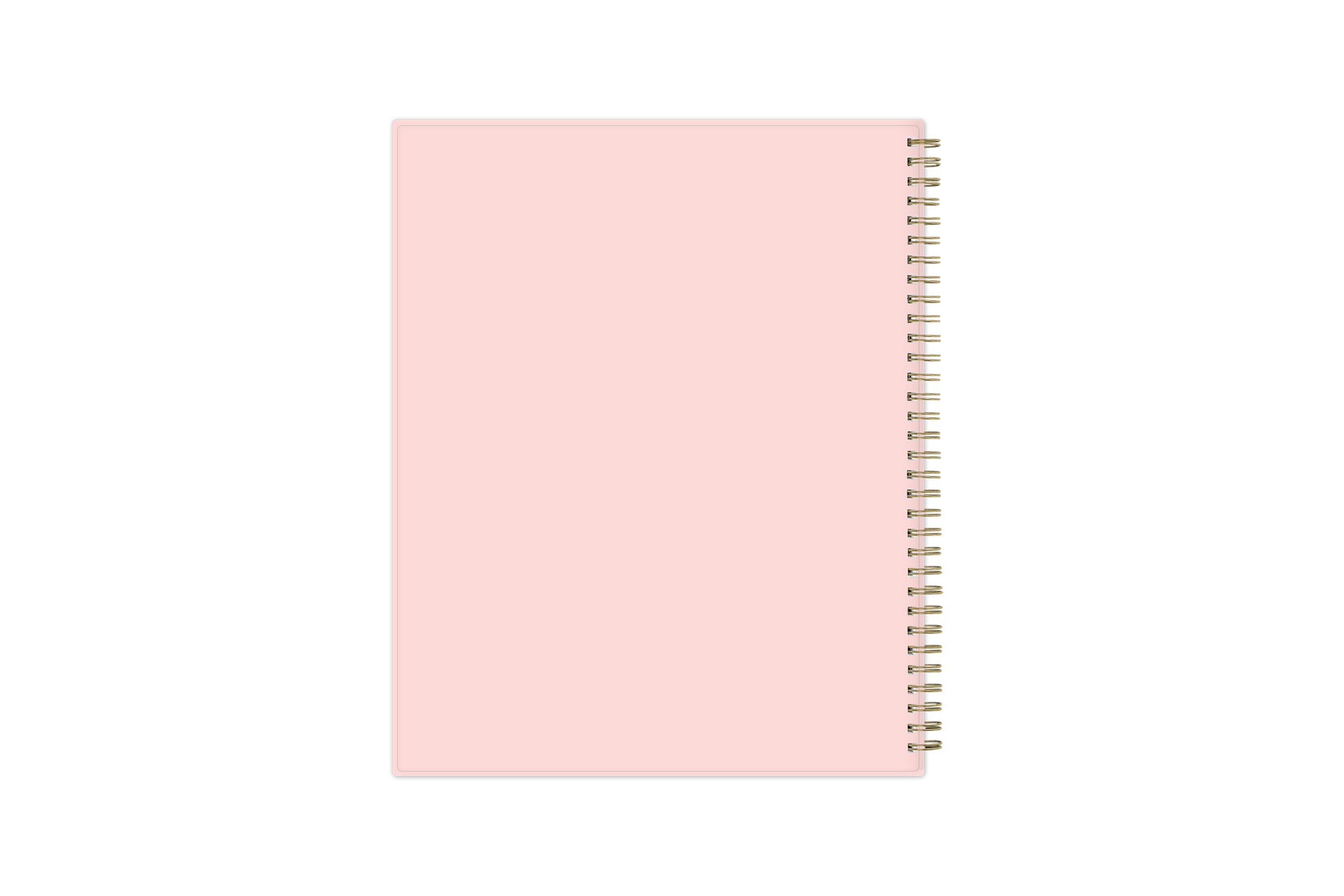 the 2023 weekly monthly planner features a soft pink back cover with gold twin wire-o binding