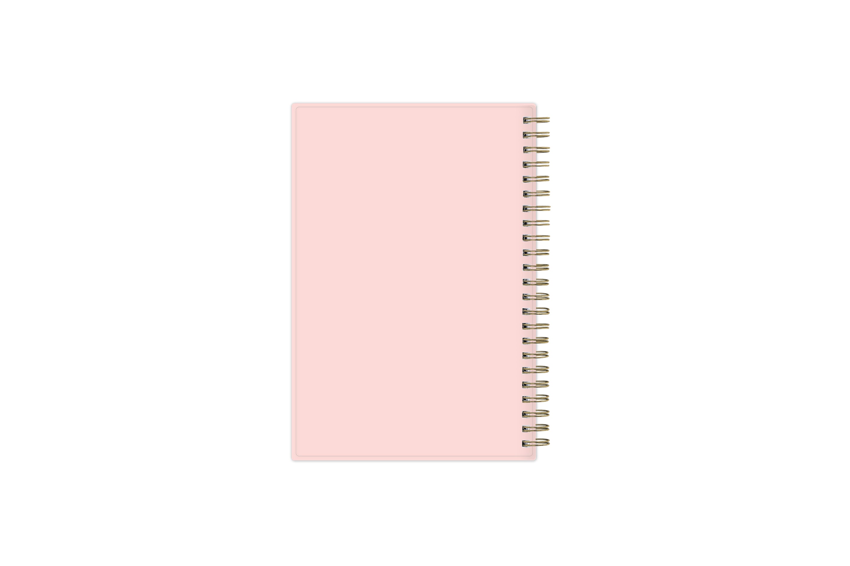 the 2023 weekly monthly planner features a soft pink back cover with gold twin wire-o binding