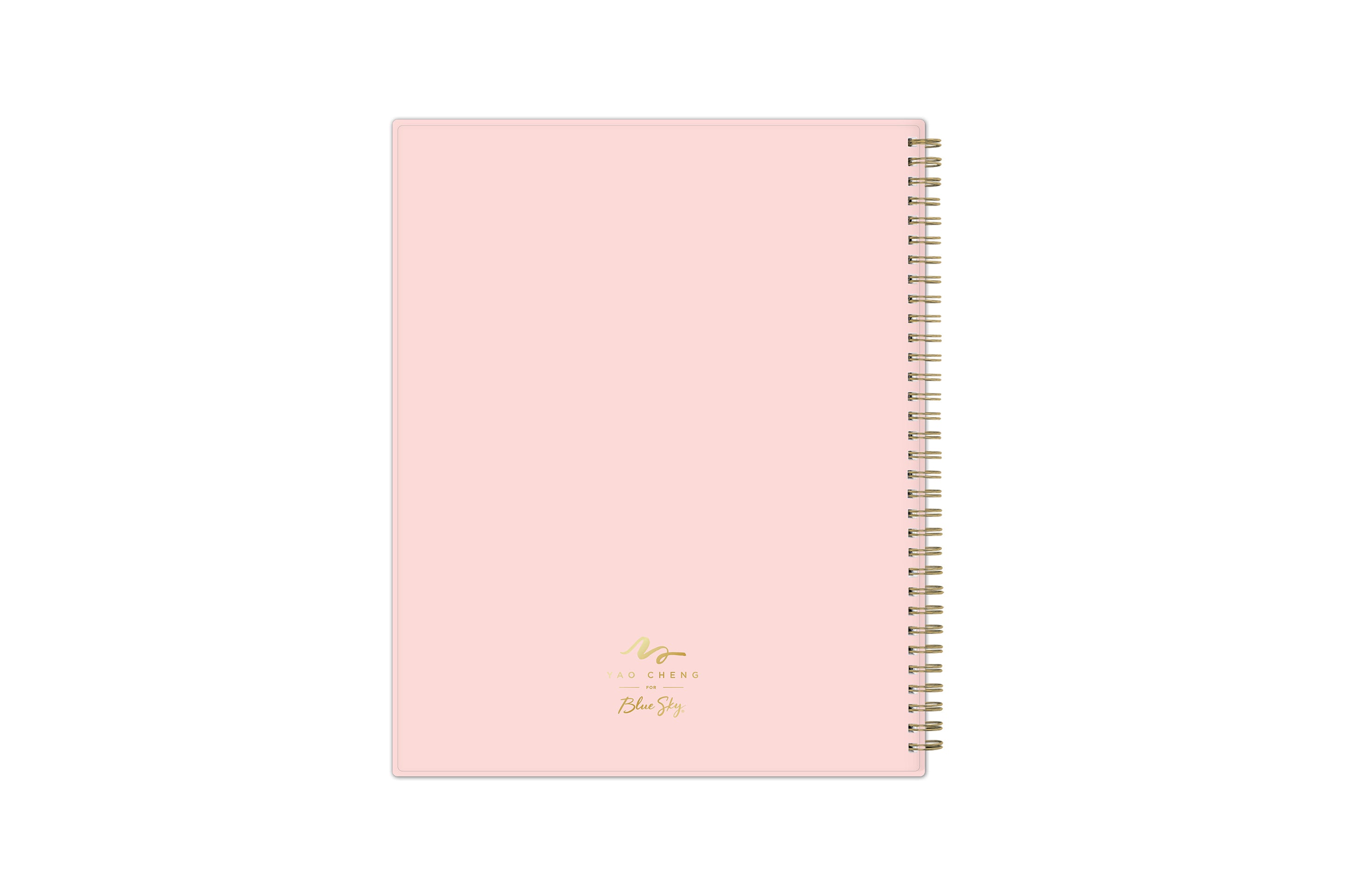 2023-2024 academic year planner on soft coral background gold wire binding 8.5x11 size