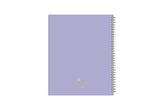 Solid lavender back cover and 2023-2024 printed academic year gold twin wire o binding