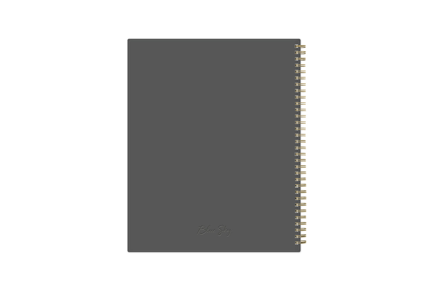 kelly ventura 2025 grey back cover and gold twin wire-o binding on this weekly monthly planner