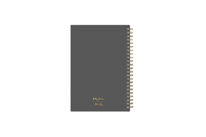 kelly ventura grey back cover and gold twin wire-o binding on this weekly monthly planner