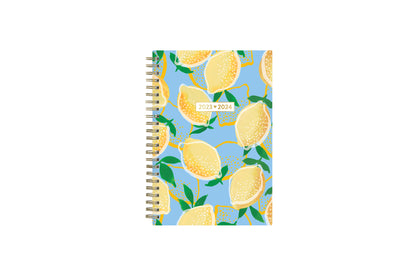 Front cover with lemonade design gold twin wire-o binding and 2023-2024 printed academic year