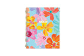 Fun, bright foral patterns 2023-2024 weekly monthly gold wire binding 8.5x11