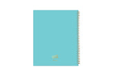 Fun, bright foral patterns 2023-2024 weekly monthly gold wire binding 8.5x11 teal backcover