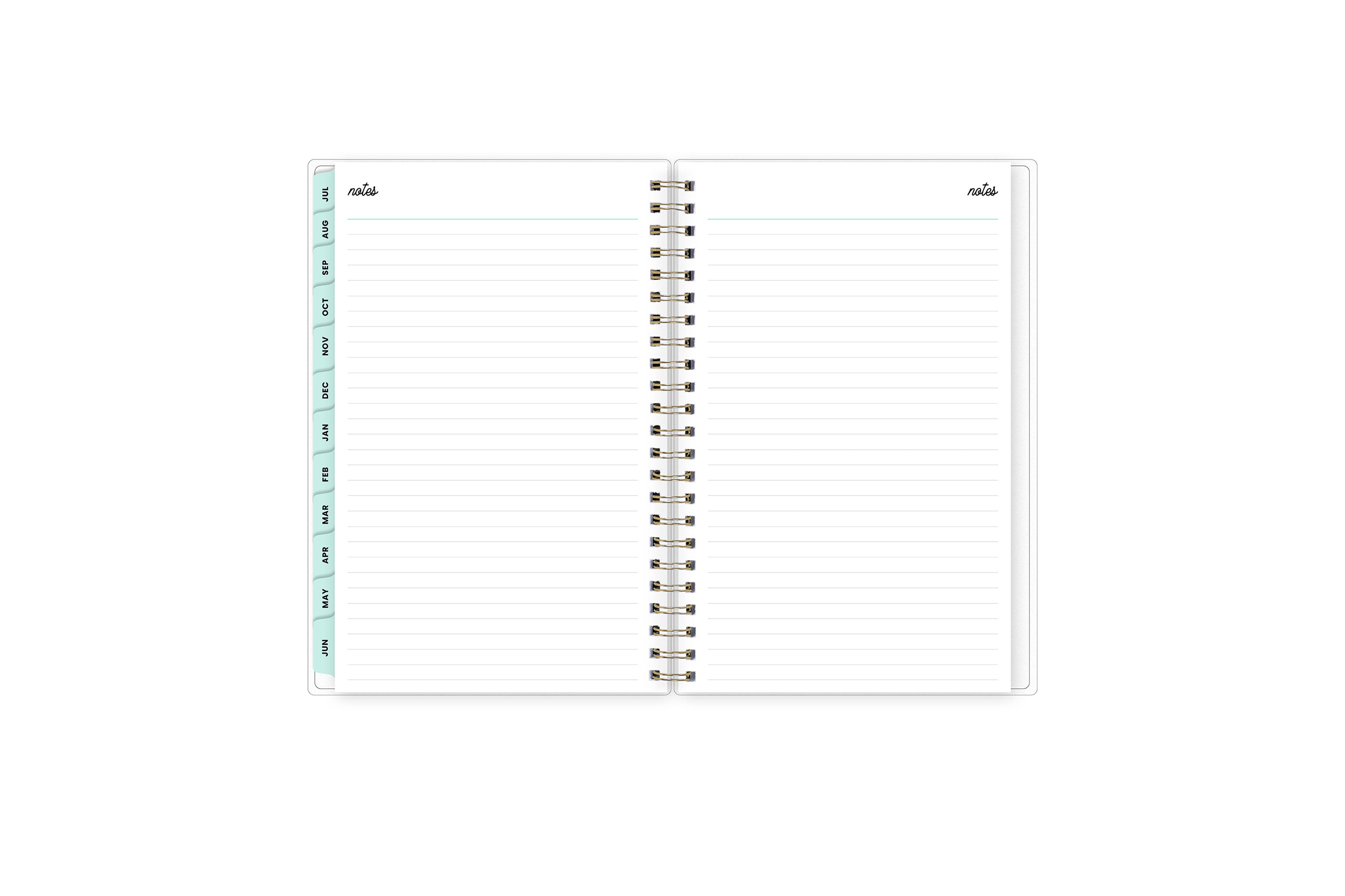 Lined notes pages on the 2023-2024 weekly monthly planner for July to June