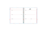 Fun and colorful 2023-2024 academic planner featuring a weekly spread with blank white space for note taking and pink monthly tabs academic planner