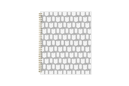 The 2024 appointment book from Blue Sky features a flexible geometric front cover designand twin gold wire-o binding