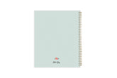 January 2025 to December 2025 weekly planner featuring a solid flexible mint back cover, gold twin wire-o, and a compact 5x8 size planner