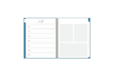 Weekly view offers weekly schedule on left side with lined notes and bullet points and checkboxes on right side