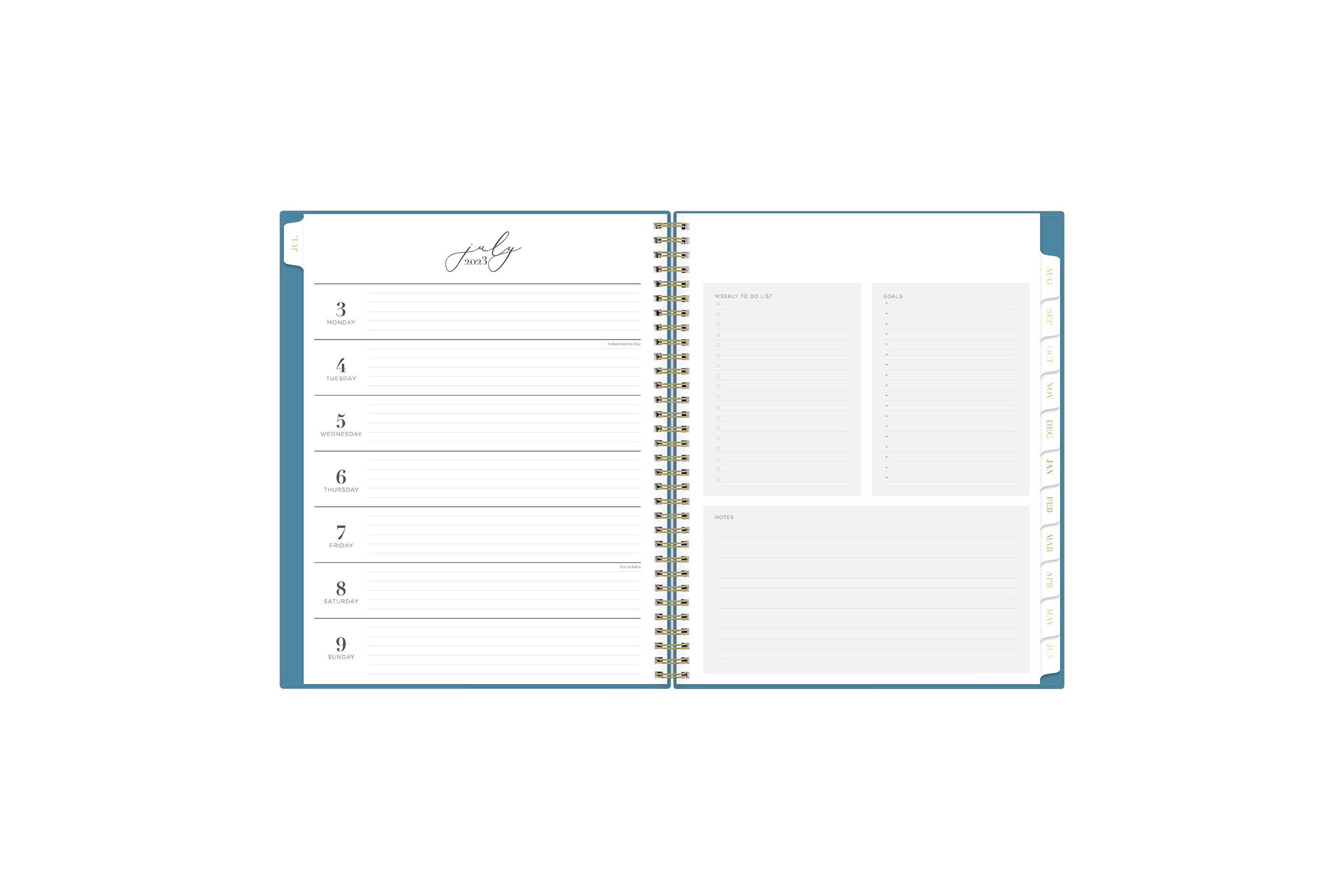 2023-2024 Blue Sky Life Note It Weekly/Monthly Academic Planning Calendar with Notes, 8-1/2 x 11, Solid Oxford Blue, July 2023 to June 2024, 142182