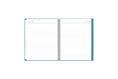 Lined notes pages on the 2023-2024 weekly monthly planner for July to June with ample writing space for any classroom planning, and note-taking
