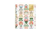 clean floral pattern front cover 2023-2024 academic planner, day designer, gold wire o binding
