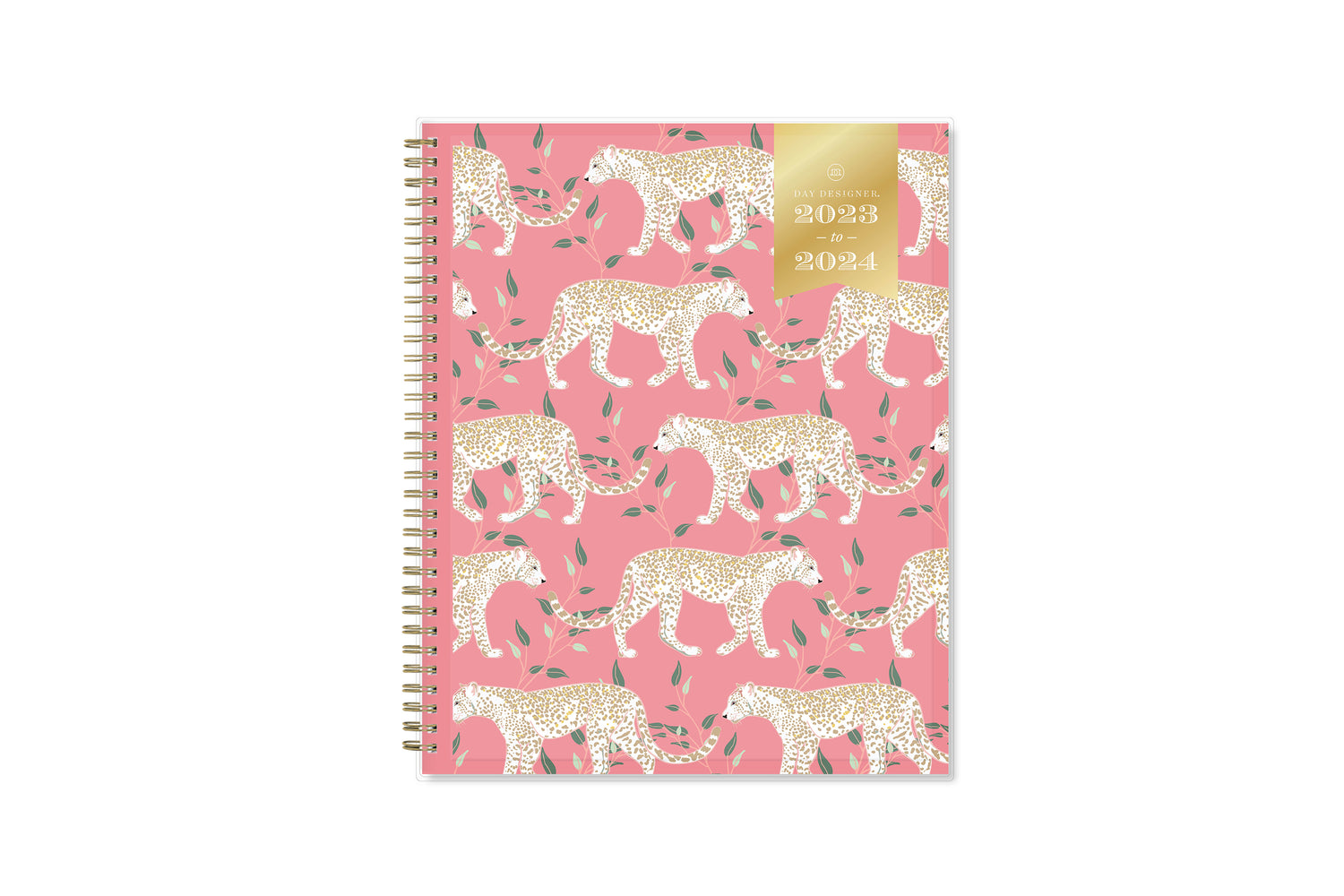 8.5x11 jungle cat cover with matte coral background dated 2023-2024