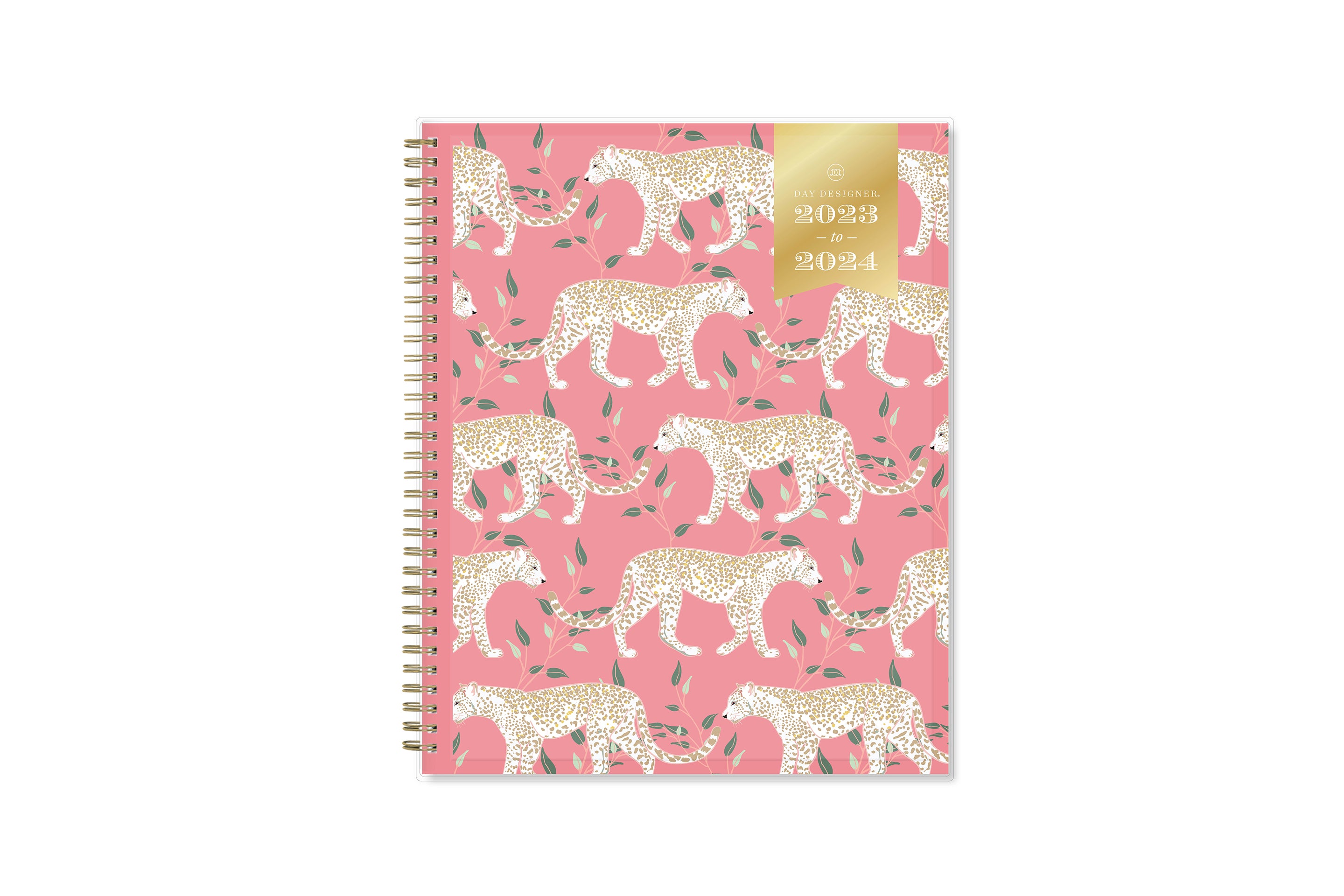 8.5x11 jungle cat cover with matte coral background dated 2023-2024