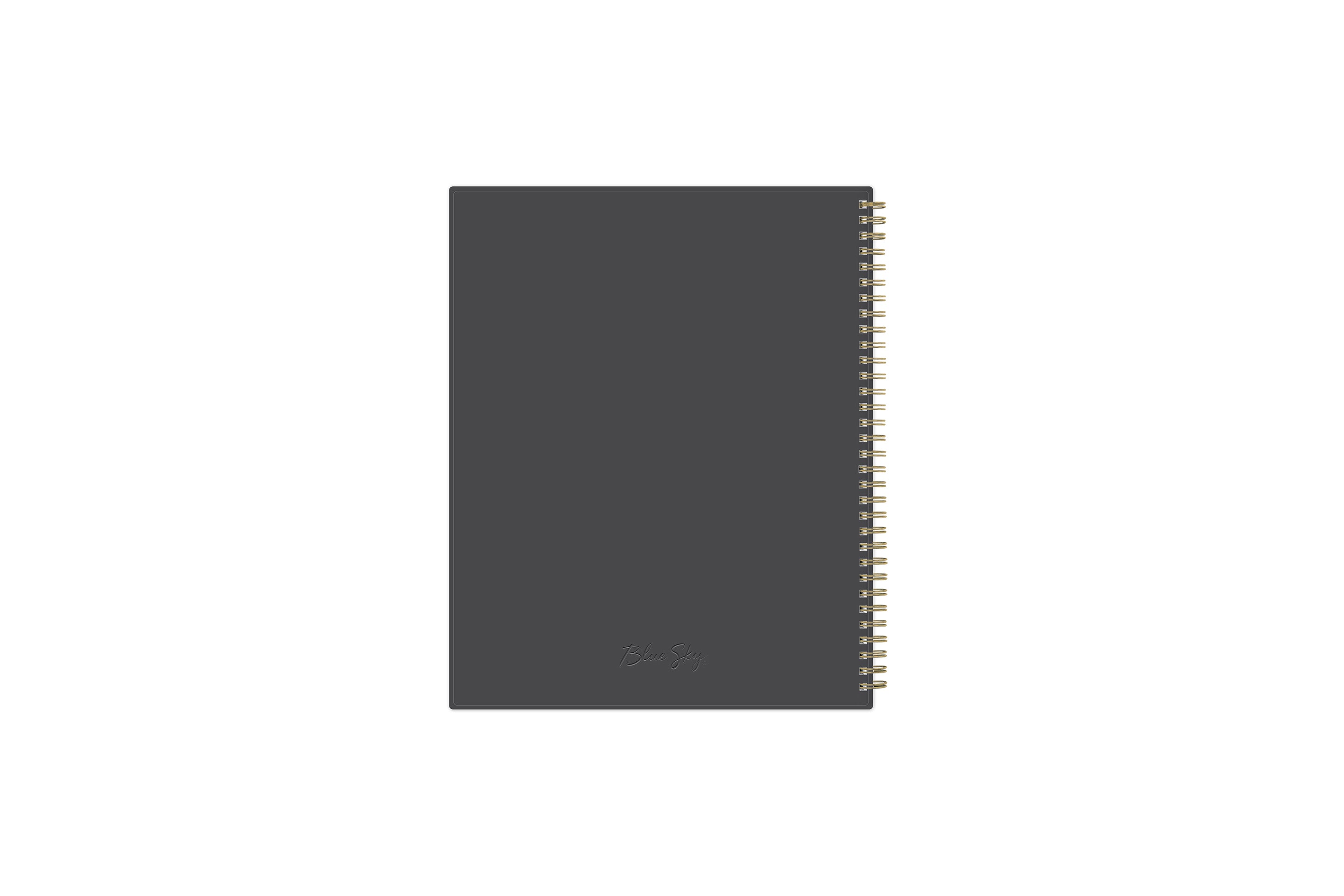 solid charcoal background 8.5x11 weekly monthly planner featuring a charcoal background