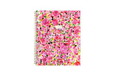 Bouquet of pink florals throughout the front cover with 23/24 printed academic year, gold twin wire-o binding 8.5x11 size