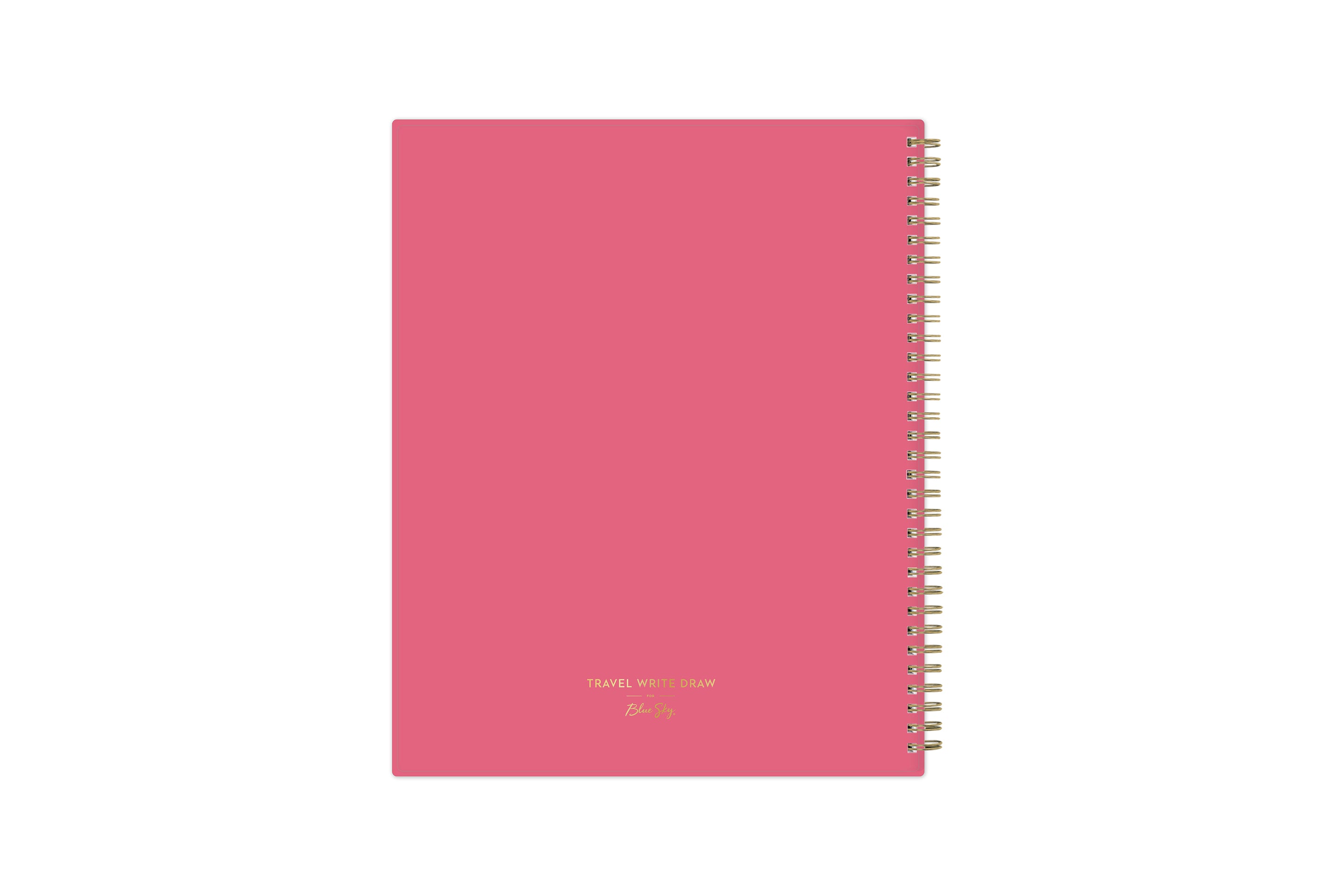 rose pink back cover in 8.5x11 planner size and gold wire o binding