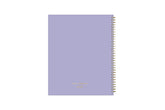 2023-2024 academic planner with solid lavender back cover, gold twin wire=o binding