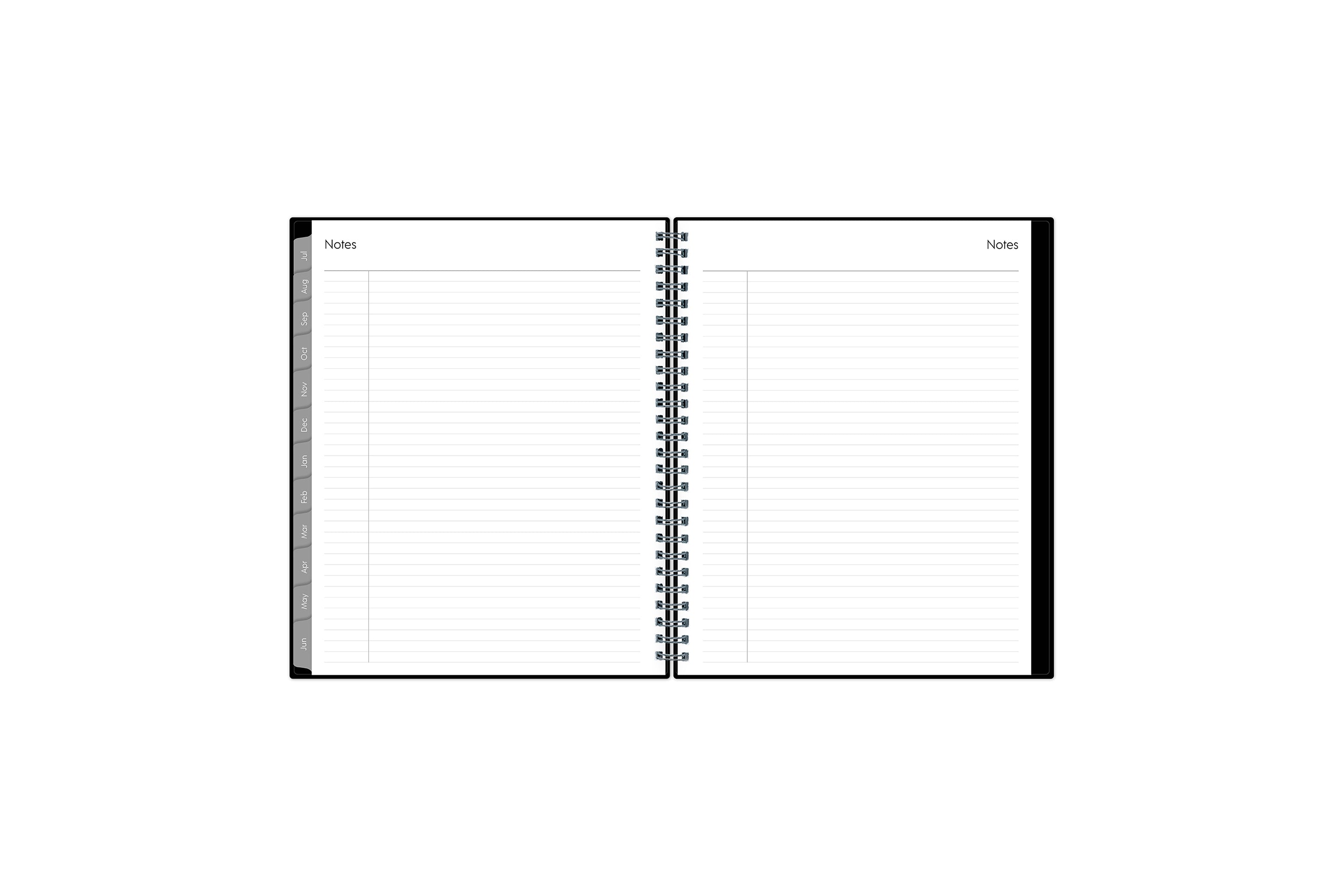 Lined notes pages on the 2023-2024 monthly planner for July to June