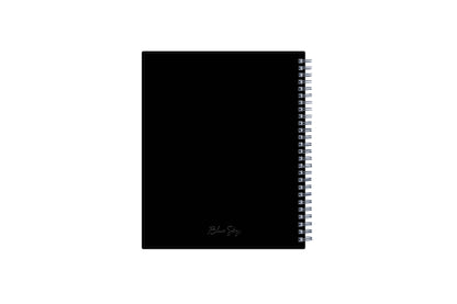 2023-2024 weekly monthly academic school planner featuring twin wire-o binding and a solid black back cover in 7x9 planner size