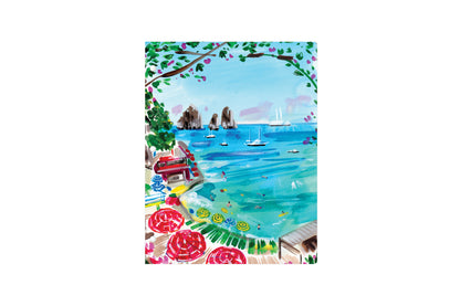 Take me to capri Italy featuring a beautiful painted beach view in 8.5x11 planner size for 2023-2024