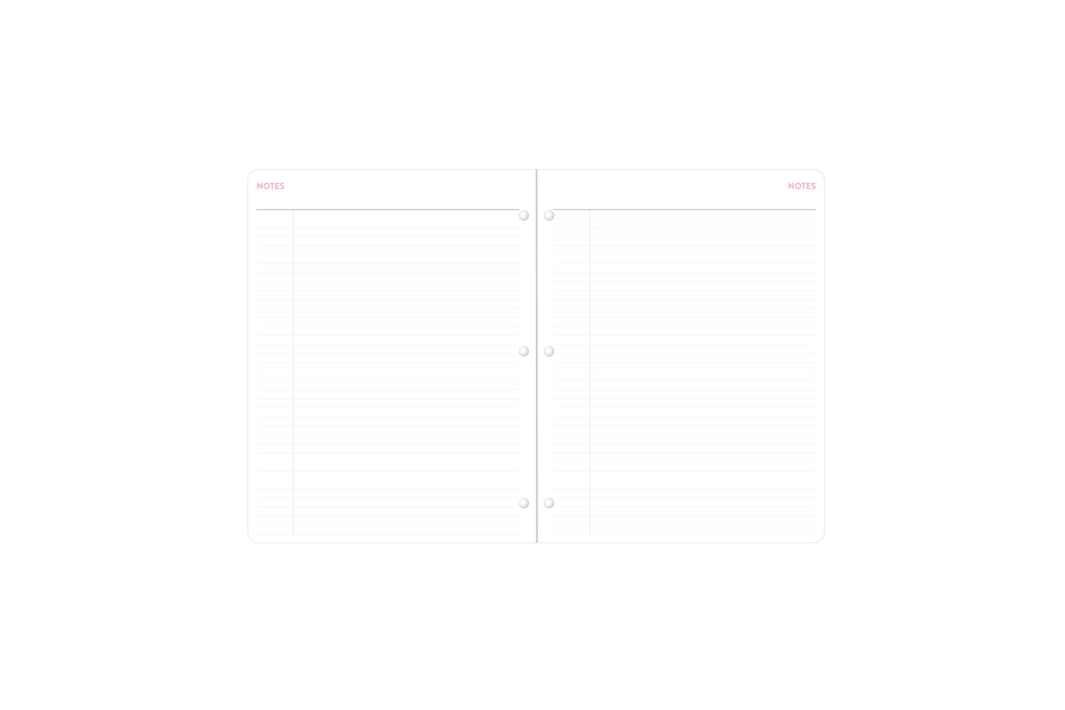 Lined notes pages on the 2023-2024 weekly monthly planner for July to June